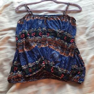 Cold shoulder floral shirt